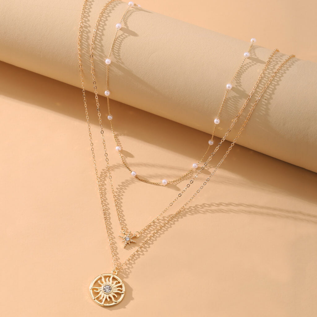 J5086 Star Charm Layered Necklace