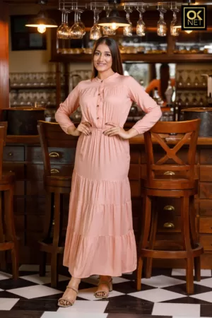 Dress with four tier skirt OK12370