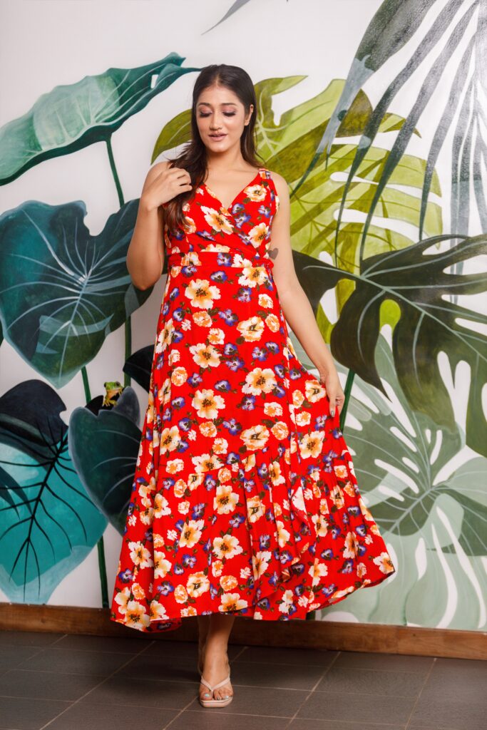 OK102376 Wrap around strappy dress