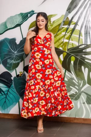 OK102376 Wrap around strappy dress