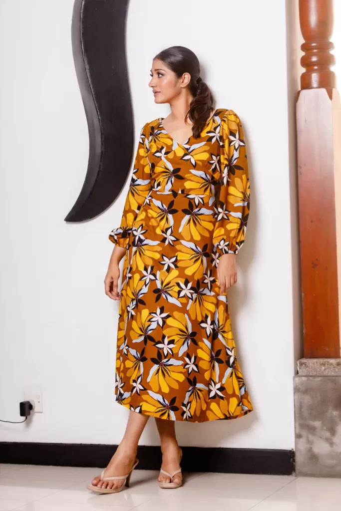Puff sleeve dress OK122377