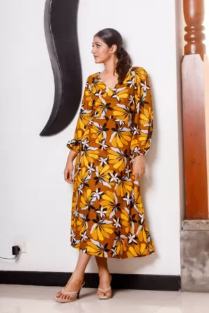 Puff sleeve dress OK122377