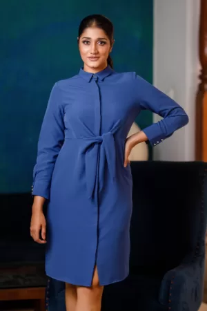Tie front shirt dress OK122378