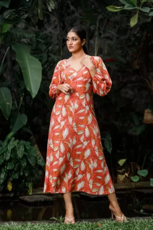 Puff sleeve dress OK122379