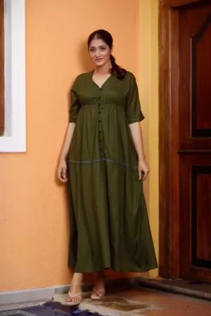 Button down lace detail dress OK122374